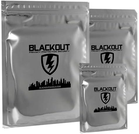 BLACKOUT Faraday Cage EMP Bags Premium Ultra Thick 12pc Prepping Kit Laptops Tablets Smartphones Hard Drives