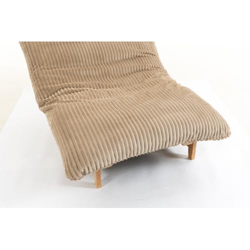 XUOXFUTZIG Corduroy Bean Bag Chair with Back Support,Khaki | High-Density Foam Conforms to Your Body. Ergonomic Back, Lumbar & Neck Support. Perfect for Living Room & Bedroom. - Image 6
