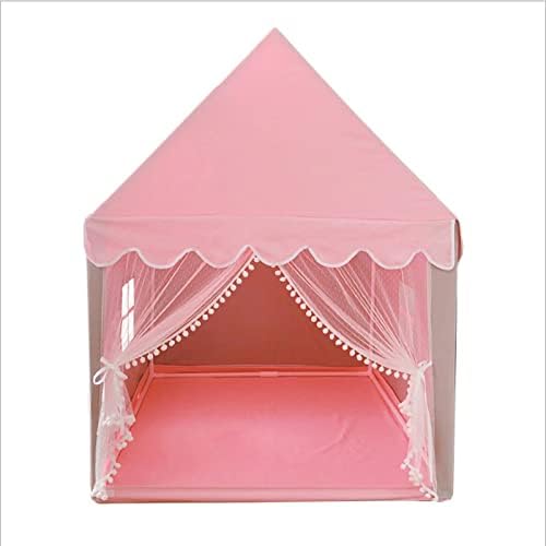 TOUISEDGI Large Playhouse Kids Castle Play Tent, Exquisite Beautiful Children Game Tent Playhouse with Large Window Lace Curtains for Children Indoor and Outdoor Games(Pink)