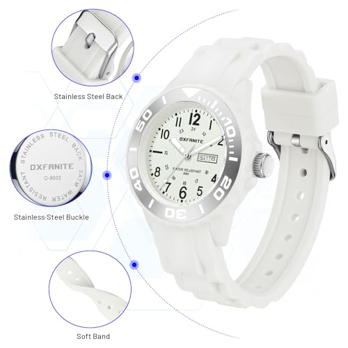 OXFANITE Waterproof Nurse Watch for Medical Professionals - Easy Read 24-Hour Dial with Second Hand and Soft Silicone Band - Image 3