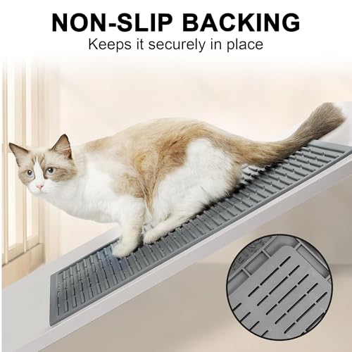 PetNova Tapete de areia para gatos, 61 cm x 38 cm, tapete de areia de silicone macio, à prova d'águ