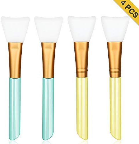 4 Pieces Silicone Face Mask Brush, Yblntek Facial Mask Applicator Brush Hairless Mask Mud Brush Tools for Applying Facial Mask, Eye Mask