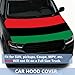 4x5Ft Pan-African Flag Car Hood Cover, Elastic Polyester, Universal Fit, Patriotic Automotive Hood Covers