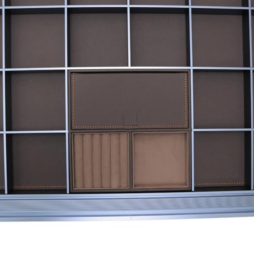 Image of Metal Modular Wardrobe Pull Out Jewellery /Hankeys /Ties /Watches Organiser Tray For Modular Wardrobes, COFFEE STEEL FINISH (900 MM)