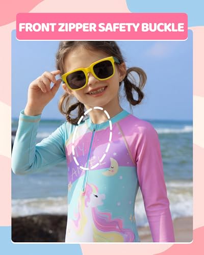 Image of Angel season Girls Swimsuits Kids Bathing Suit One Piece Swimwear with UPF 50+ Cute