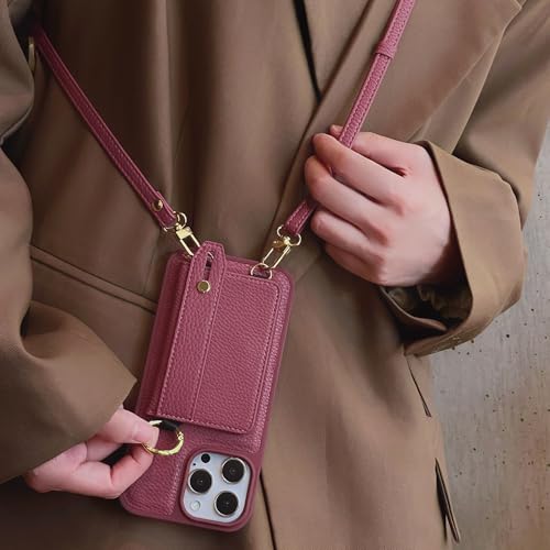 Étui avec porte-cartes iPhone 12 doté d'un anneau en cuir rotatif