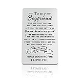 Couple Gift for Boyfriend Engraved Wallet Insert Card Anniversary Wedding Gift for Men Him Valentines Day Gift for Boyfriend Love Note Card Christmas Birthday Gift for Men Graduation Gift to Boyfriend