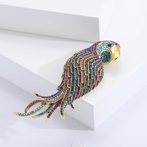 Image of Enamel Bird Brooch for Women Rhinestones Owl /Hummingbird /Eagle /Toucan Lapel Pin Cute Bird Brooches Jewelry Gifts for Mom Wife