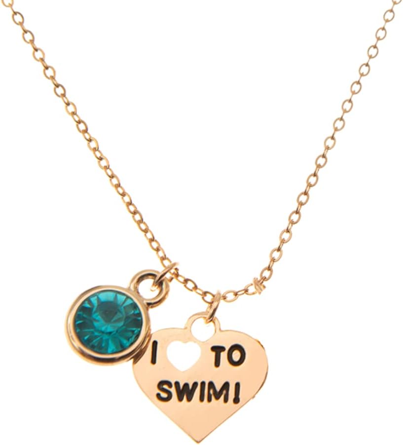 Swim Gifts, Swim Charm Necklace, Personalized Swim Jewelry, Custom Swim Pendant for Women, Swimmer Accessories