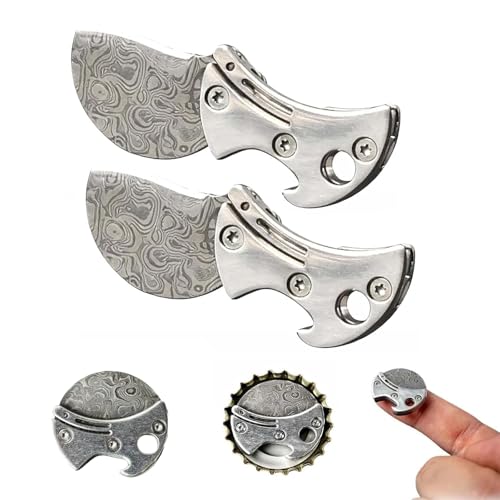 Mini Titanium Compact Bottle Opener & EDC Cutter, Lightweight Portable Multifunctional Bottle Opener Keychain Tool, for Camping, Hiking & Travel (2pcs)