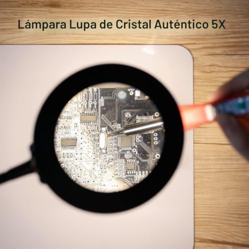 Miniatura 2 de Sainsmart Manos De Ayuda Magnéticas 2 En 1, Lujosa Estación De Reparación De Soldadura Con Alfombrilla De Soldadura De Silicona, Soporte Para Placa De Circuito Pcb, Lámpara De Aumento Led 5x, Placa