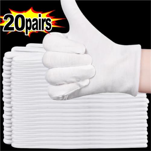 Guantes de camareros blancos con diseño de dedo completo y alta costura 2
