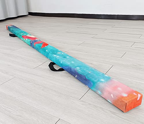 FC FUNCHEER 8FT Folding Balance Beam -Gymnastics Beam -Wood core Floor Beam - Anti-Slip Bottom -Faux Suede Cover -Stainless Hinge and Carrying Bag for Kids Training at Home