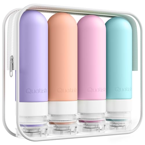 Quatish Travel Bottles for Toiletries,3 oz Travel Size Containers,Pink