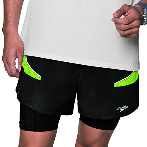 Speedo Laser Calção Running , Homens, Preto, GG