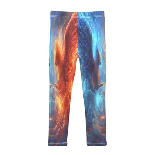 Toddler Girls Leggings Printed Yoga Pants Leggings Blue Orange Phoenix for Kids2