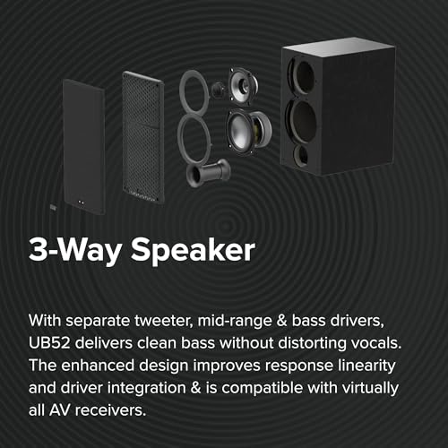ELAC Uni-Fi 2.0 UB52 Bookshelf Speakers (Pair), Black (UB52-BK) by ELAC - Image 3