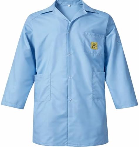 SCHOFIC ANTISTATIC [ESD] SAFE Unisex Lab Coat/Apron/Jackets [LARGE] - Blue