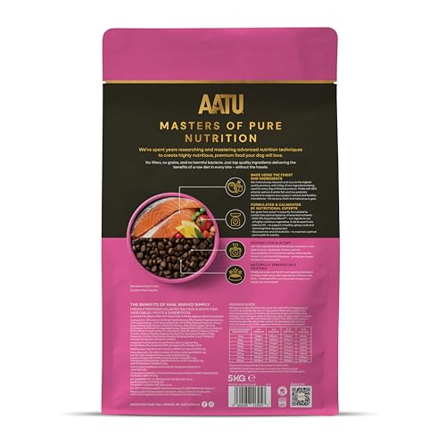 Image of AATU Dry Food for Puppies, 85 /15 Dog Dry Food with Salmon, Dog Food Grain-Free with High Protein Content, Natural Pet Food for Puppies of All Breeds, Puppy Food Dry Food, 5 kg