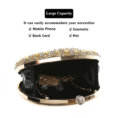 Coaimaney Womens Sparkly Rhinestone Glitter Clutch Purse Evening Handbag Shoulder Bag For Wedding Party Prom #TOP4