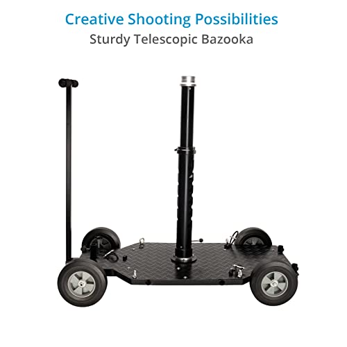 Proaim Quad Plus Professional Doorway Dolly, Bazooka, Push Bar (270° Tiltable) & 100Mm Bowl Riser. Telescopic Rear Wheels, For Cinema Video Film, Tripod, Jib Crane. 200Kg/440Lb Payload (P-Quad-Pl) #TOP5