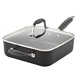 Anolon Advanced Hard Anodized Nonstick Saute Square Fry Pan with Helper Handle, 4 Quart, Graphite Gray,83862