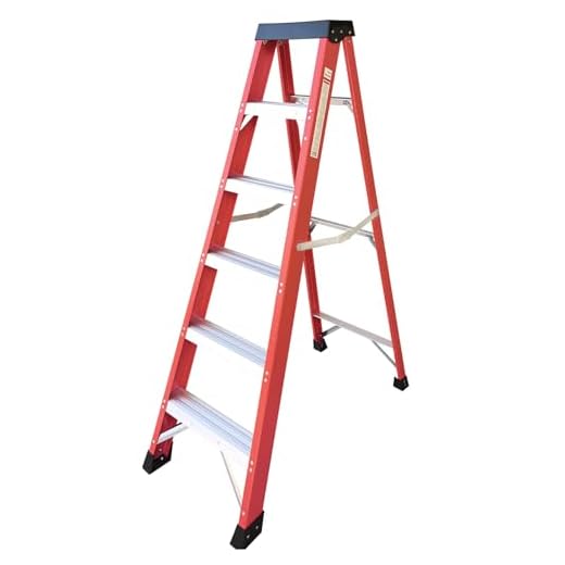 Ladder 6-Foot Fiberglass Step Ladder, 500-Pound Load Capacity, Type IAA, Folding Platform Ladders for Home 6ft