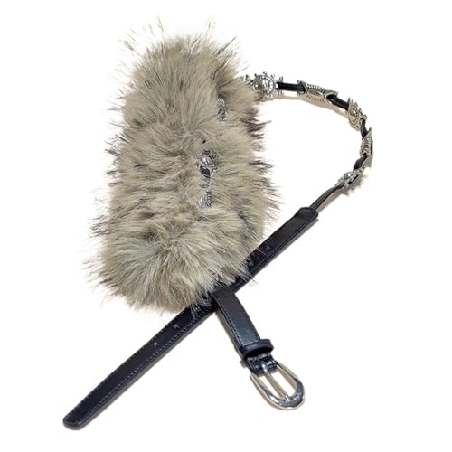 Ceinture punk pour femmes en peluche style cœur cowboy gothique
