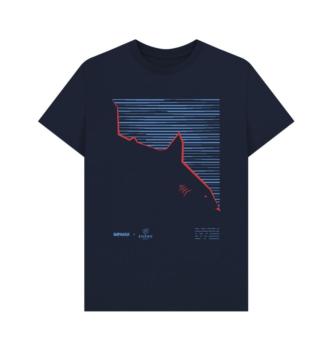 Rapanui Men's Navy Blue X Shark Trust Decline T-Shirt