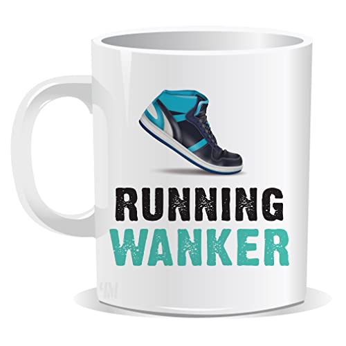 Perfect Mugs Running Wanker Mug Sarcastic Humour Rude Gift for Friend Sports Lover Adult Gift Birthday Gift Hilarious Novelty Funny Secret Santa Men Tea Coffee