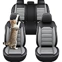 XMYAN 5 Stück Auto Sitzbezüge Set für Citroen 2CV, Sitzbezug Auto Set Rücksitz Leder Vordersitze Atmungsaktiv Wasserdicht Und Komfortabel, Sitzschoner Universal für Fahrersitz und Beifahrersitz(Gray)