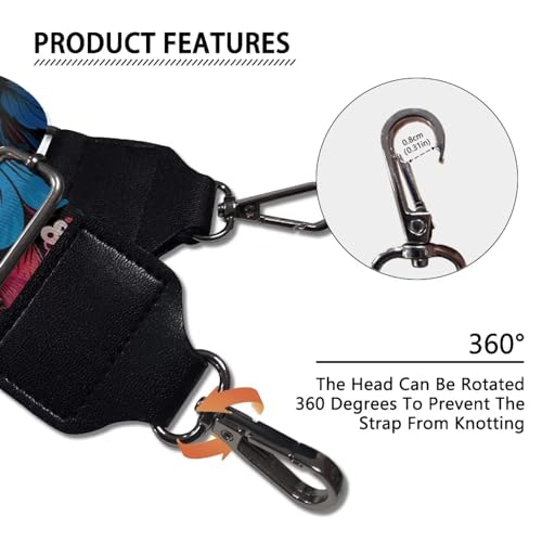 Image of TODIYADDU Blue Rose Flowers Strap Extender for Crossbody Bag Comfortable Shoulder Strap Replacement Long Strap Guitar for Girls Purse Straps Fit for Crossbody Bag Handbag Gifts