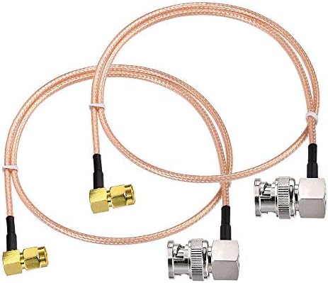 RF SIGNAL SMA to BNC Cable Pigtail?SMA Male 90-Degree to BNC Male Adapter Right Angle Using RG316 Jumper RF Coaxial Cable, 20Inch 2Pcs (New_Coaxial_CABLE_28)