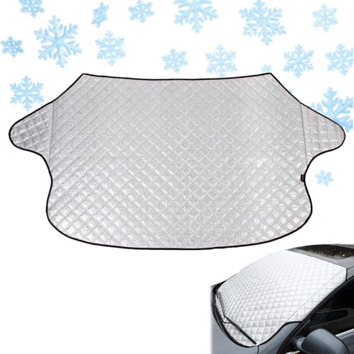 Myluatye Couverture Pare-Brise Voiture,Universelle Couverture Pare Brise,Protection Pare Brise Hiver,147×110cm Couverture Pare-Brise Avant Voiture pour Anti Givre,Neige,Glace,UV
