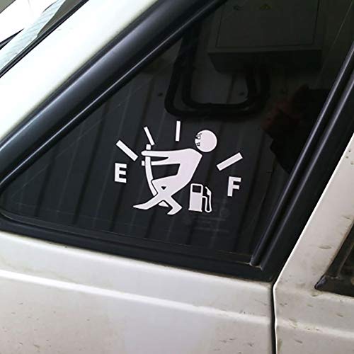 interjunzhan Interesting Gas Fuel Gage Empty Sticker Decal for Car Vehicle Truck Window Reflective White - Thumbnail 2