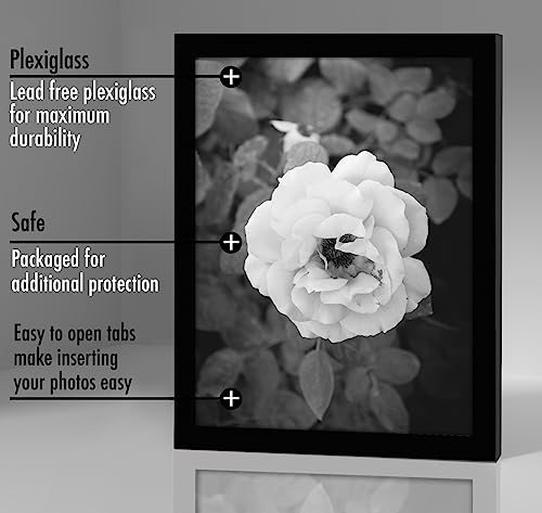 Americanflat 6x8 Picture Frame with Polished Plexiglass - Set of 5 - Galleria Collection - Picture Frames for Tabletop and Wall Display - Black - Image 4
