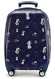 GURHODVO Kids Carry On Luggage Children Rolling Suitcase with 4 Wheels Hardshell Case for Toddler to Travel (dinosaur&car)