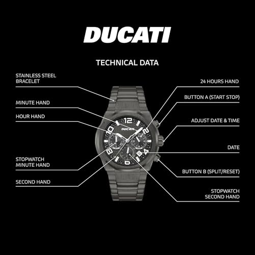 Ducati Orologio Analogico Da Uomo Con Quadrante Grigio - DTWGI0001105 - 4