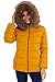 Produktbild BELLIVERA Damen Übergangsjacke Kapuze Kurz Leichte Steppjacke mit Pelzkragen 7695 Gelb XL