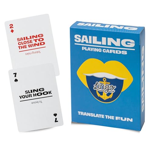 Lingo Sailing Playing Cards | Travel Flashcards | Learn Sailing Marintime Slang Vocabulary in A Fun & Easy Way | 52 Essential Translations