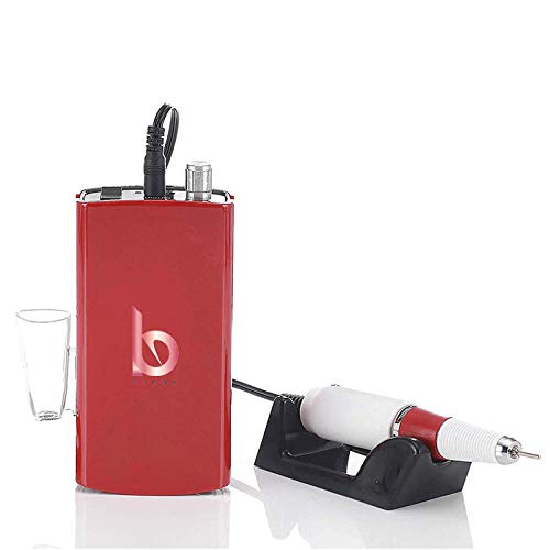 BLEND 30000RPM Portable Nail Drill Machine 3/32'' Drill Bits Professional Rechargeable Battery Nail Drill for Acrylic & Gel Nails, Manicure/Pedicure Professional or Home Use (Red)