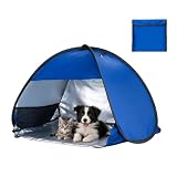 AnBoxiaodian Pop Up Zelt Sonnenschutz Reise Klein 80X48X55CM Strandmuschel Hundestrandzelt Sonnenschutz Strandmuschel Pop Up Mini Hund Pop Up Zelt Mini Mit Aufbewahrungstasche - Blau