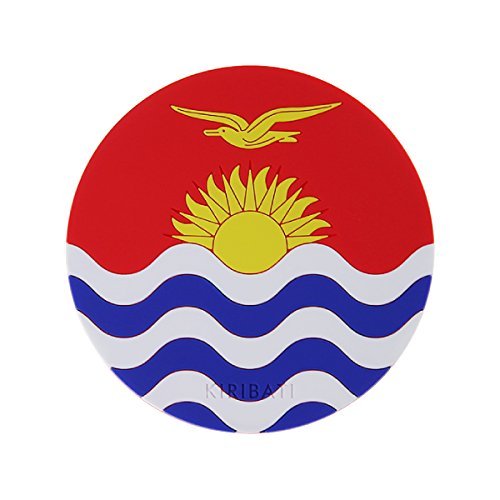 青芳 CASUAL PRODUCT 世界国旗コースター キリバス φ90mm ワールドフラッグコースター KIRIBATI