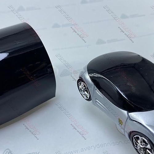 AD Car Wrap Roll SW900 Gloss Obsidian Black | 191-O | (5ft x 1ft (5 Sq/ft)) | Automotive Vinyl Wrap for Cars - Car Interior Wrap & Exterior | w/Free Instawraps Pro Glove - 1