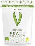 Bio Erbsenprotein Pulver 1kg Neutral - Organic Vegan Pea Protein Powder Natural - 80,1% Eiweiß aus Erbsen - Veganes Proteinpulver 1000g mit Erbsenproteinisolat