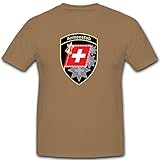 Design/Druck aus Deutschland Chef Armeestab (C A Stab) Schweizer Armee Wappen Emblem - T Shirt #10380, Größe:XXL, Farbe:Sand