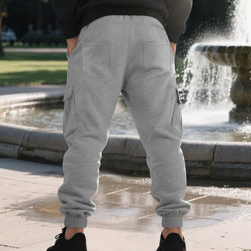 Pantalon cargo léger homme avec cordon de serrage taille élastique