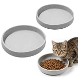 Vauki 2 piezas cuenco gato silicona antideslizante, 18 cm y 15 cm cuenco comida agua perro gato, plato ancho fácil de limpiar, resistente y duradero para alimentación animal doméstico