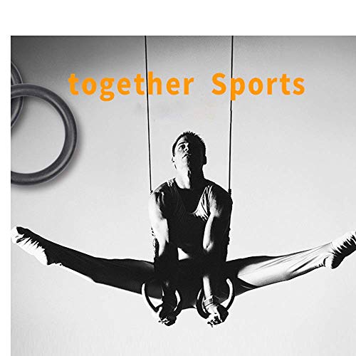 TANCHEN Gymnastic Rings with Adjustable Straps Fitness Gym Household Rings Muscle Strength Training Tools Includes 2 Non-Slip Textured Gymnastics Rings with 14.76ft Straps for Men and Girls