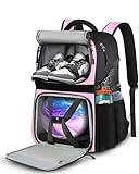 LOINTET Bowling Ball Bag, Single Bowling Backpack with Shoe Totes Bag Up to Size 16, Padded Ball Holder, Accessories Gifts for Lovers/Player, Pink